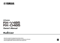 Yamaha RX-V485 - Owners manual